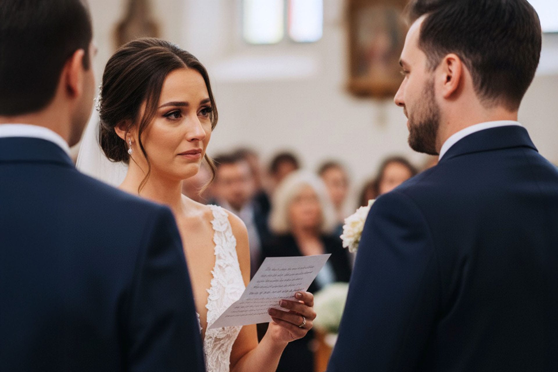 Der Bräutigam unterhält sich angeregt mit einem Hochzeitsgast während des Empfangs in Kassel.