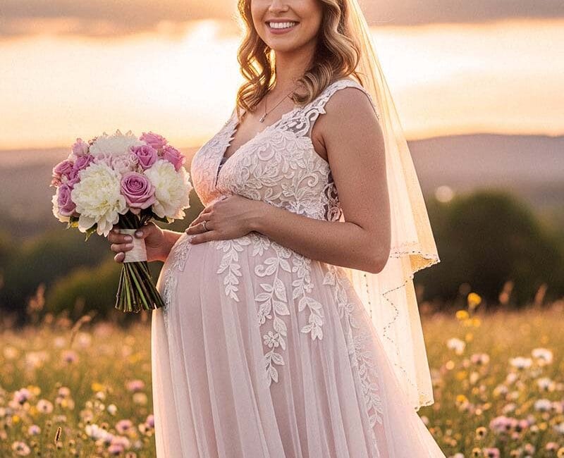 Eine Helferin schnürt das Hochzeitskleid der Braut, ein Detailmoment während der Vorbereitungen in Kassel.