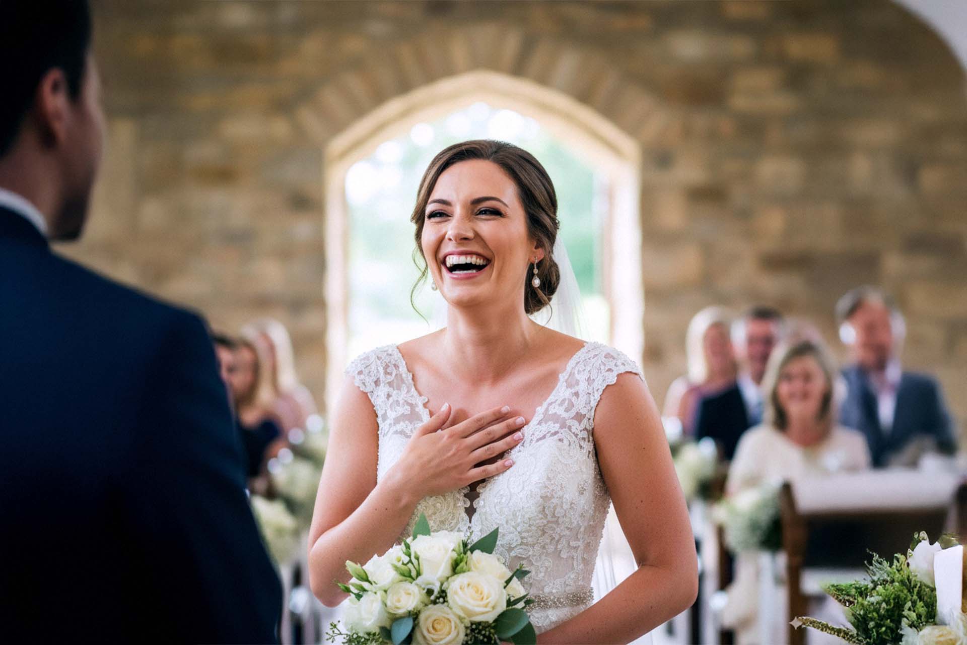 Das Brautpaar in einer romantischen Tanzpose, bei der der Bräutigam die Braut sanft führt, bei ihrer Hochzeit in Kassel.